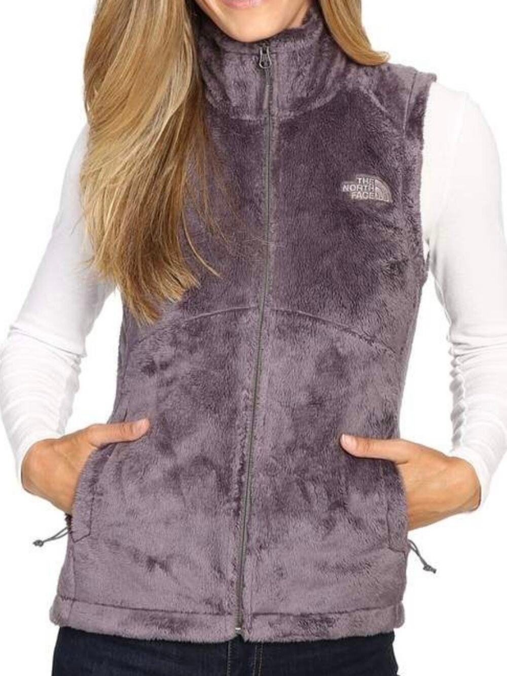 The North Face Grey Purple Osito FleecE Sleeveless Full-Zip Gorpcore Vest MEDIUM